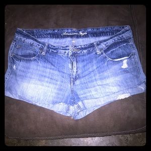 Women's AE distressed Shortie Shorts